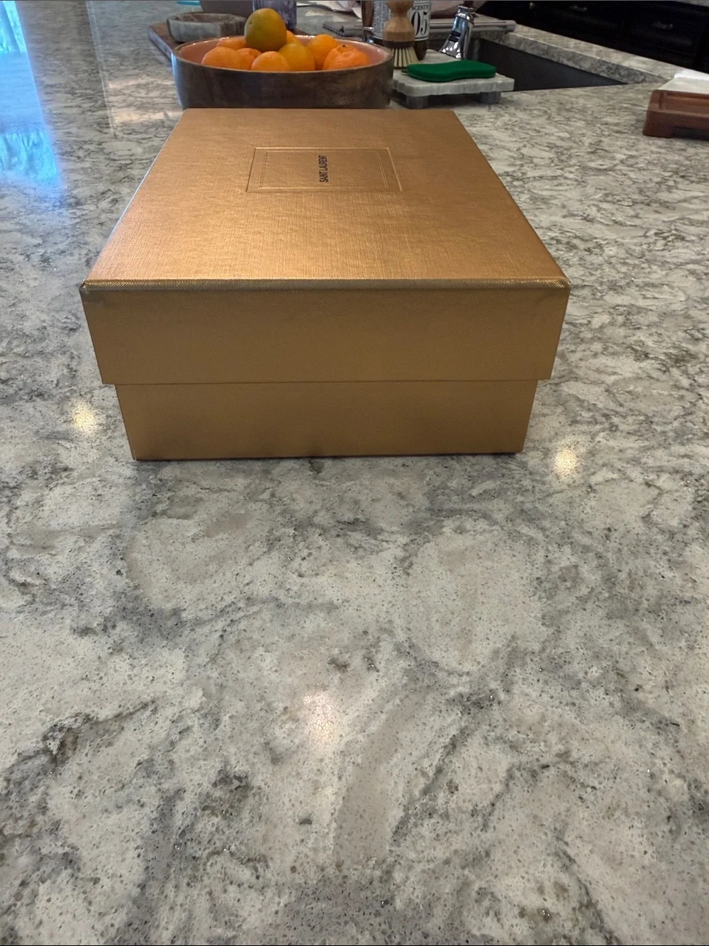 Saint Laurent Metallic Gold Luxury Storage Box